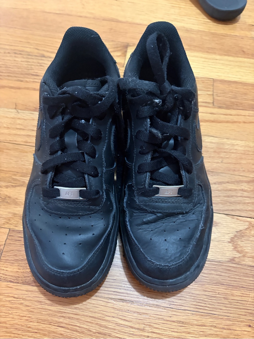 Kids Black Nike Air Force 1 Athletic Sneakers - Classic Low-Top